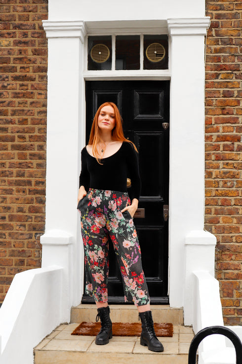 Pantalon court en georgette de soie Charlotte